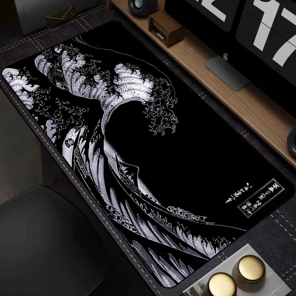 Tappetino per Mouse da Gaming XXL Grande, Tappetino da Scrivania Great Wave, Tappeto per Ufficio, Tappetini da Gioco, Grande Tappetino per Computer