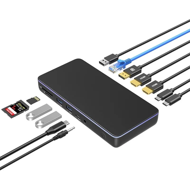 Il convertitore multi-interfaccia multi-schermo di espansione USB-C desktop di tipo C supporta lo display anomalo Docking station per laptop