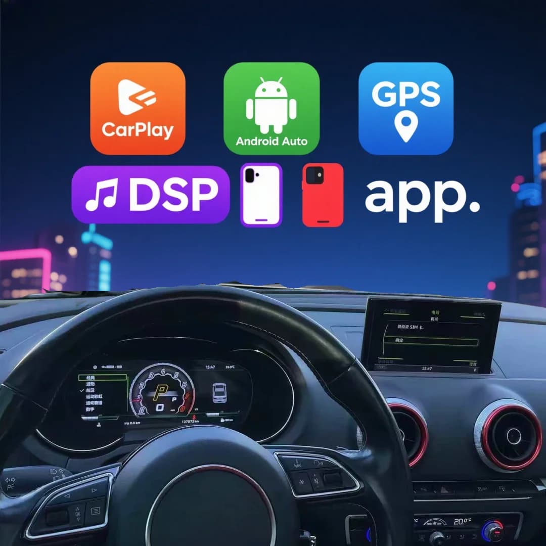 YLL Qled Screen For AUDI A3 2014 - 2020 Android 13 Car Radio Multimedia Video Player Stereo GPS Wireless CarPlay Digital Cluster