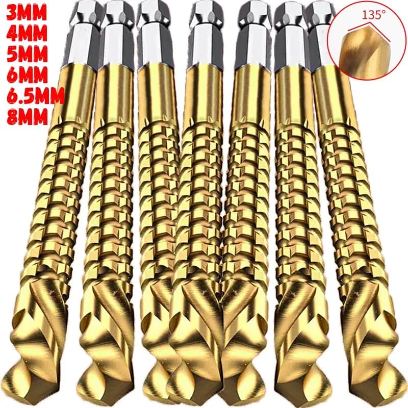Set di 3/6 punte per trapano HSS seghettate per legno, per fori e scanalature, utensili a spirale per taglio e scanalatura