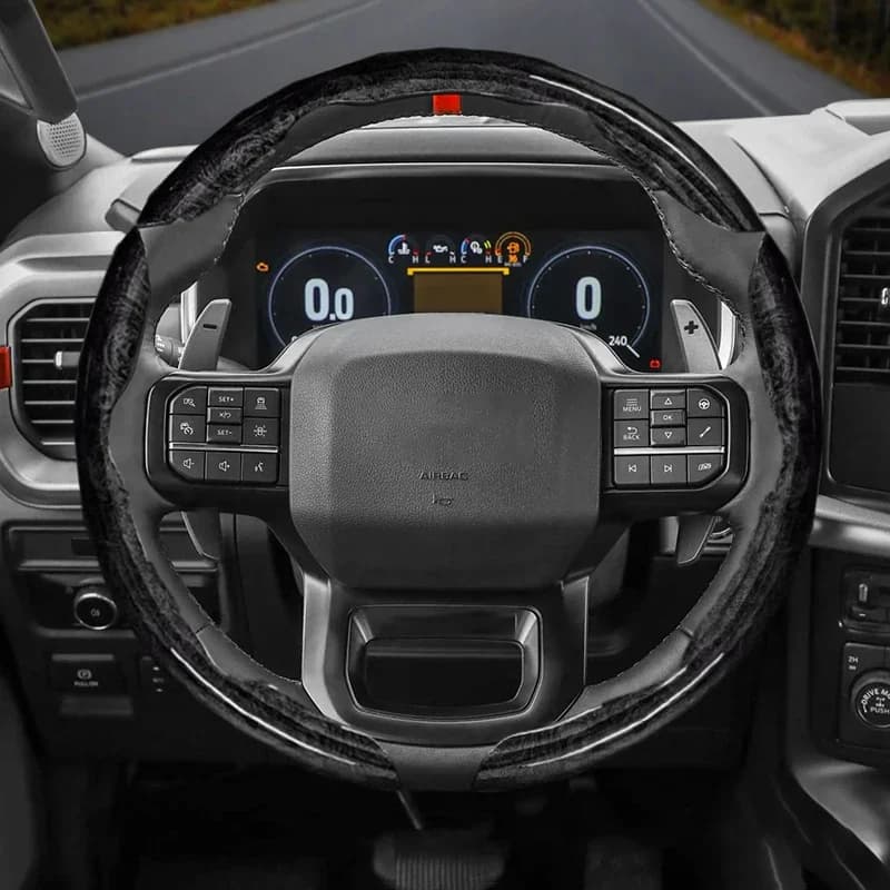 Suitable for Ford Wood Steering Wheel Cover Suitable for Focus Mk2 Mk3 Fiesta Mk7 Transit Custom Mondeo Mk4 Ranger Kuga Mk8 Puma