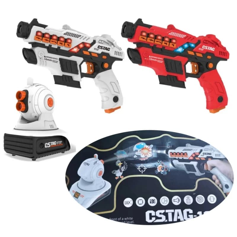 CSTAG Proiettore Anatra UFO Caccia Gioco di tiro Regali per bambini Giocattolo per ragazzi Tag laser Mini pistole a infrarossi Gioco di battaglia per interni
