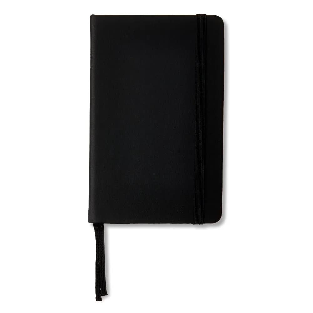 New Simulated Leather Writing Journal Notebook Black 192 Ruled Pages 3.5 x 5.5 inches for Travel Office School