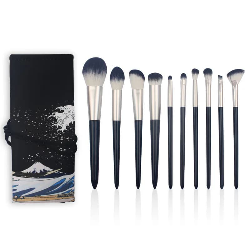 10 Piece Makeup Brush Set Soft Synthetic Bristles Foundation Blush Eyeshadow Concealer Brushes Professional Cosmetic Tools for D