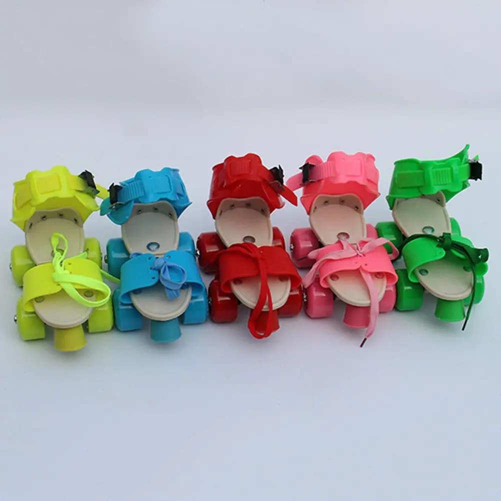 Pattini a rotelle regolabili per bambini con doppia fila di ruote per la sicurezza e supporto alla caviglia, regalo perfetto per bambini, taglia 25-32, rosa