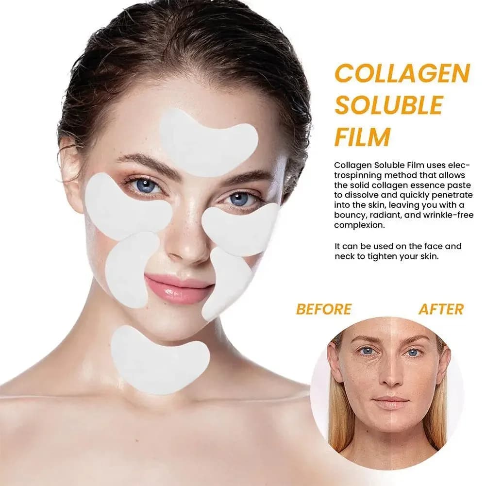 1 paio corea Highprime collagene Film solubile Highprime Film di collagene cerchi idratante rimuovi rughe Lift Anti-Aging rassodante