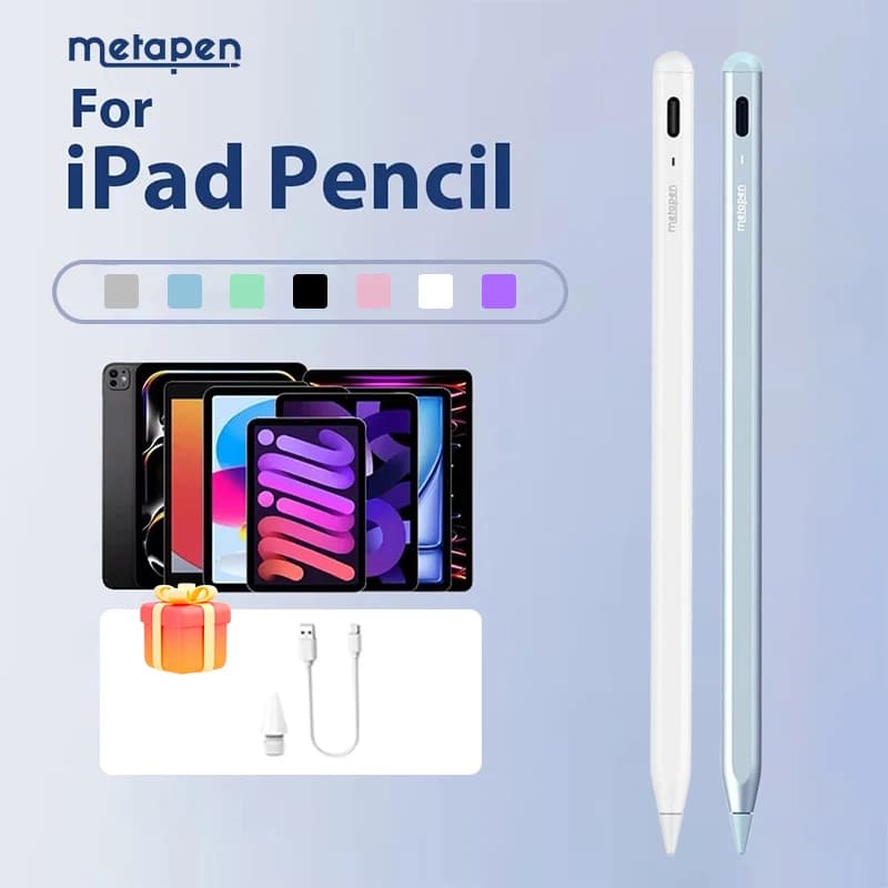 Penna Stilo Metapen A8 per Apple Pencil M5, Penna iPad con Riconoscimento del Palmo per iPad Air 6/5, iPad Pro 11 (2018-2026), iPad Pro 13