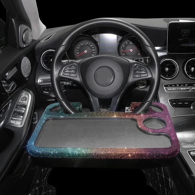 Bling Car Table Holder volante Auto Laptop Computer Desk Mount Stand Table Eat Work Cart Drink Food Goods Holder Tray