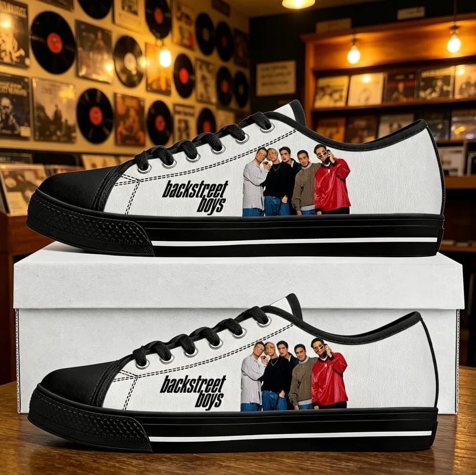 Scarpe basse in tela con stampa 3D Backstreet Boys, unisex, stile street, sneakers casual traspiranti, calzature personalizzate per fan