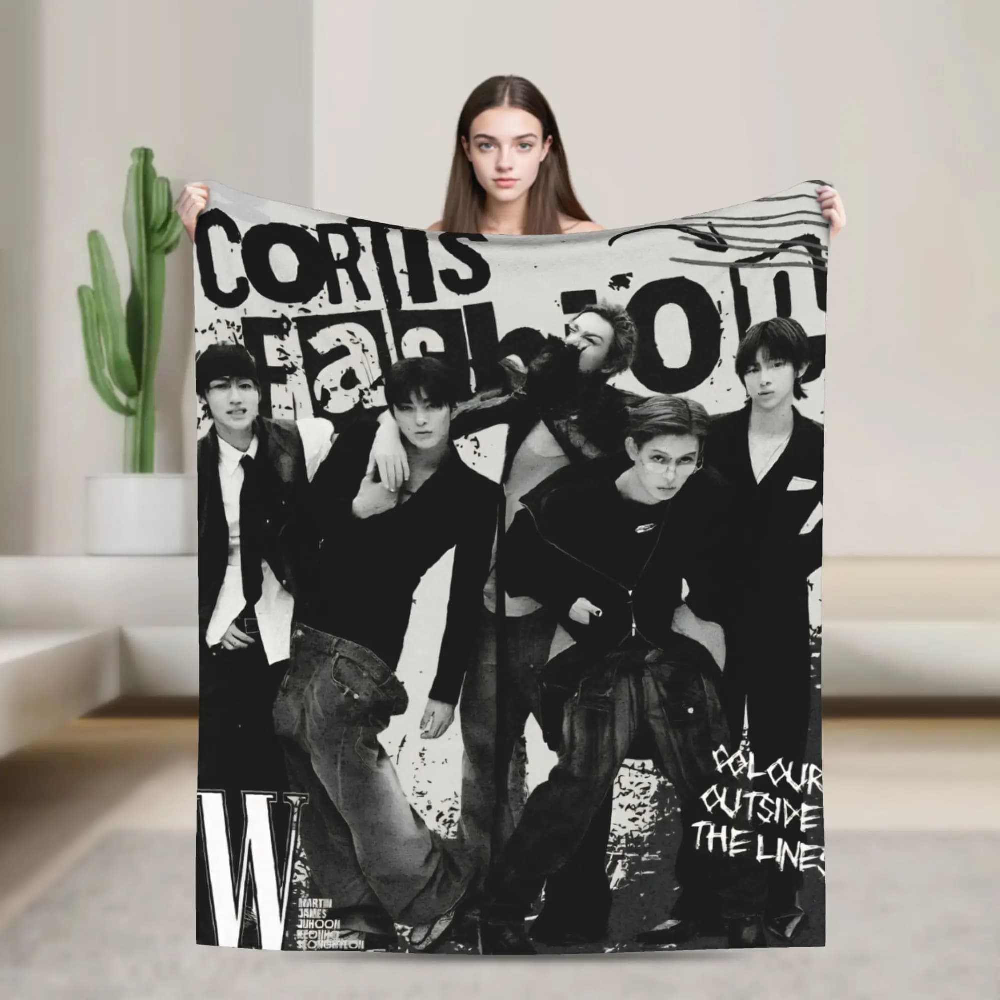 CORTIS Coperta Kpop modello caldo biancheria da letto in peluche getta per divano sedia divano letto copriletto decorativo in flanella