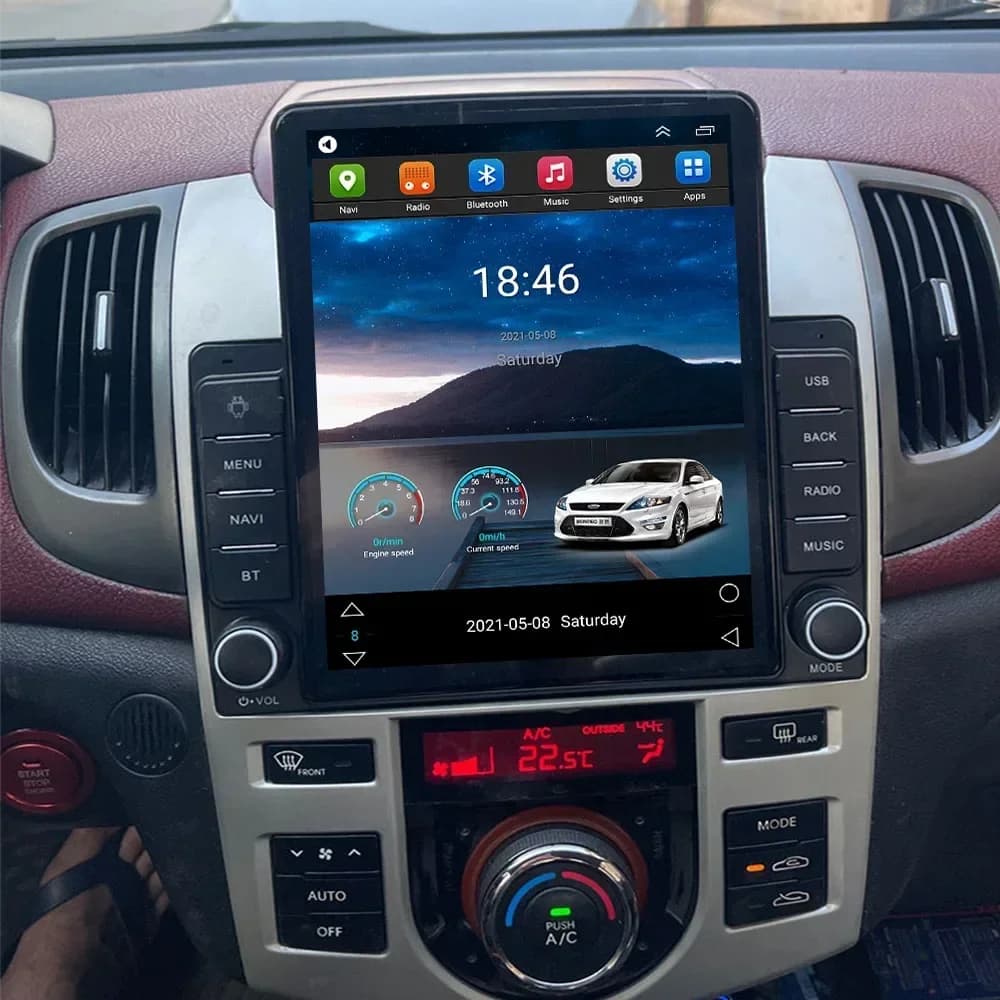 Autoradio Tesla Schermo Verticale Per KIA Forte Cerato 2008-2035 Navigazione GPS Stereo Lettore Video Multimediale Bluetooth Autoradio