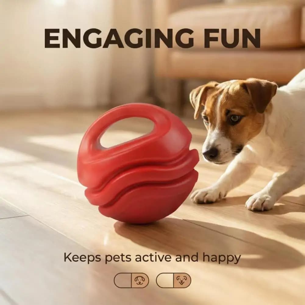 Kettlebell-shaped dog toys, chewing toy for dogs with handle, ball for flow play, toy for teeth training, durable tool for exercise and play of pets