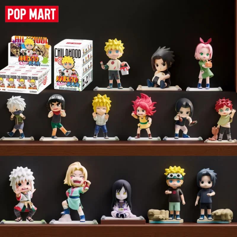 POPMART Originale Naruto Shippuden Serie Infanzia Blind Box Statuetta Anime in PVC da Collezione Ornamento da Scrivania Regalo di Compleanno per i Fan