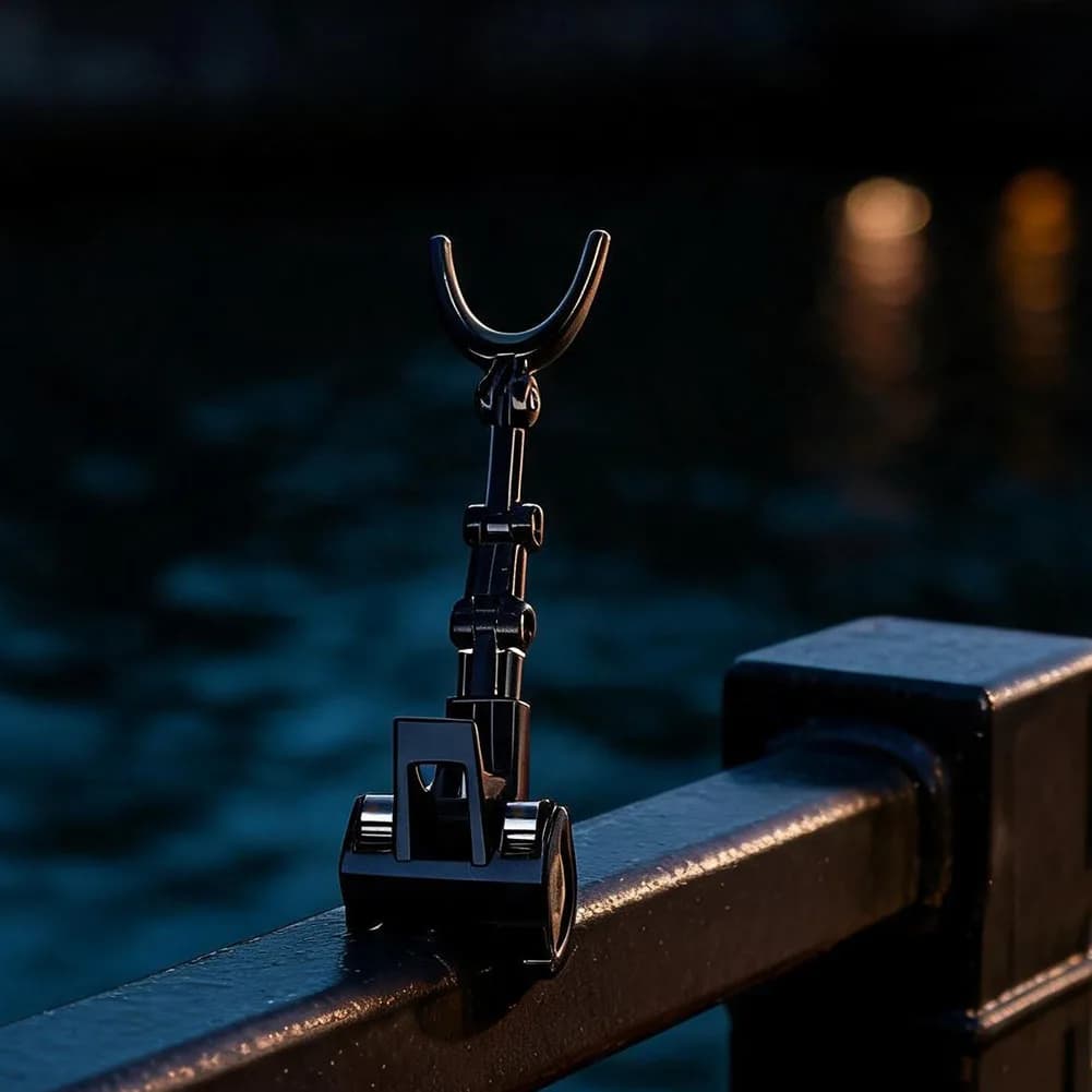 Secure Rods With Front Rear Hooks Fishing Rod Holder Rotating Rod Grip Fishing Rod Holder Glow-in-the-dark Body