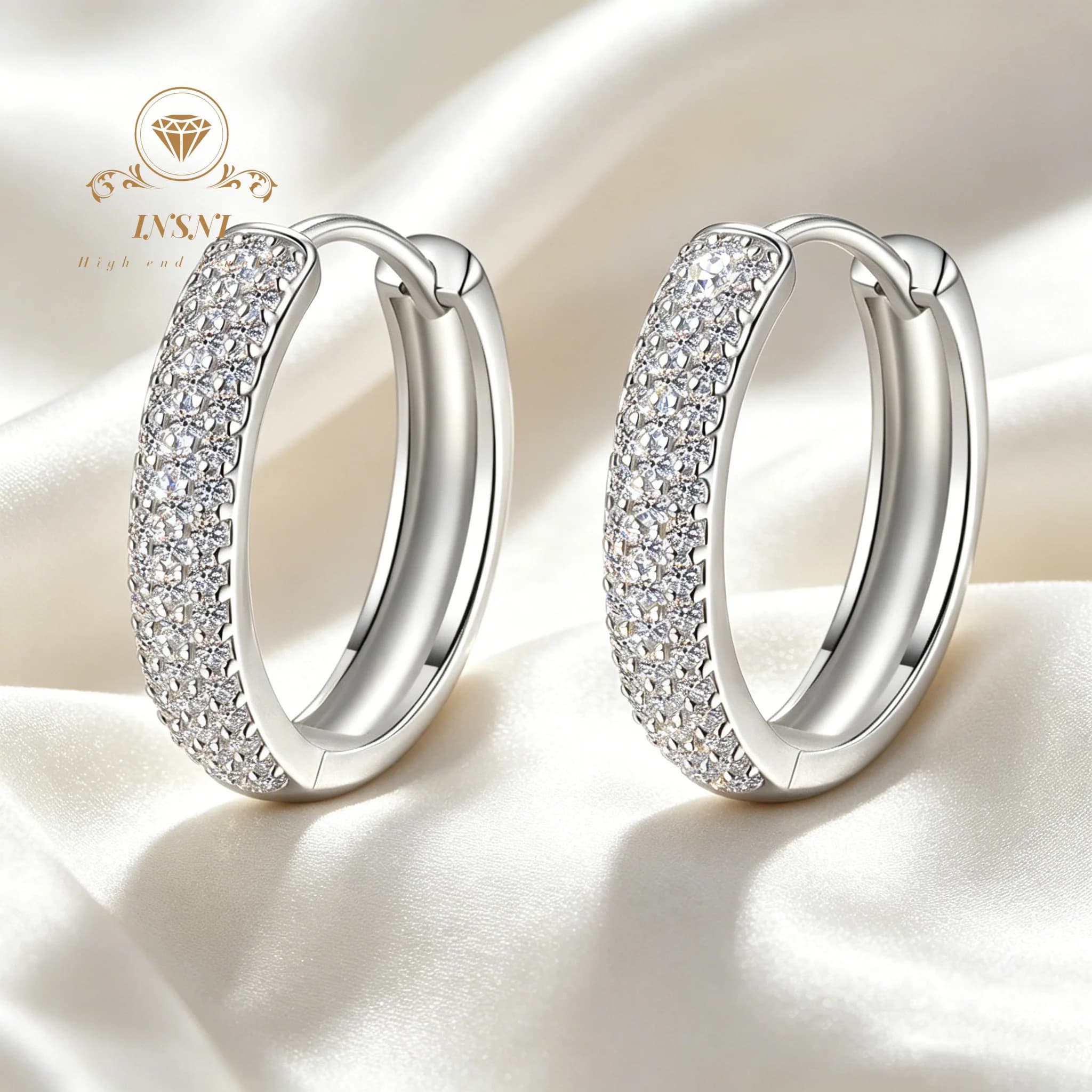 Orecchini in Moissanite 12/15/18/25mm, Gioielli Premium in Argento 925, Gioielli di Lusso Accessibili, Regalo per Donne, Gioielli da Ufficio