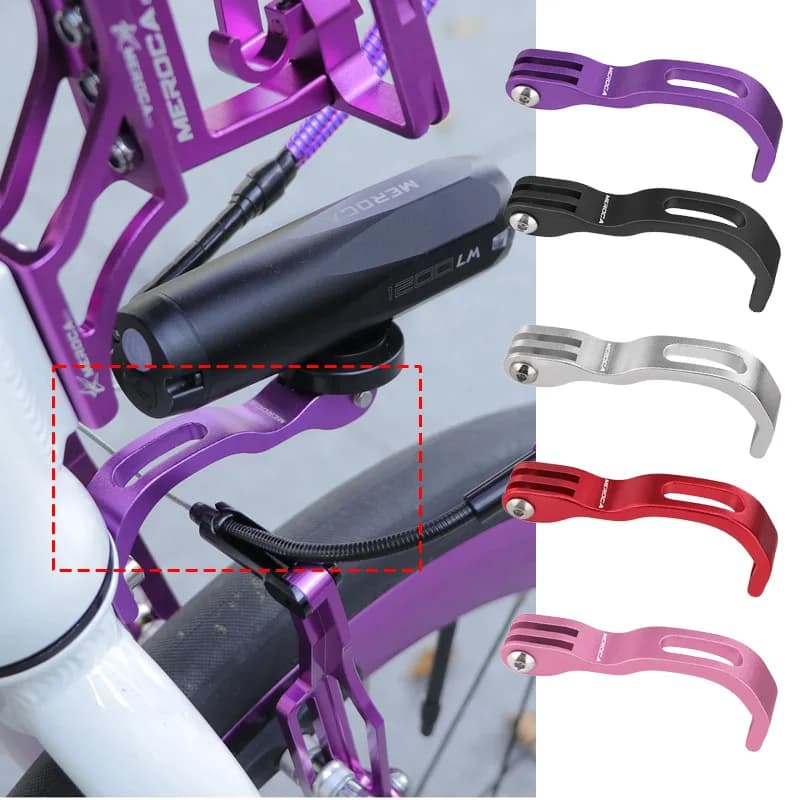MEROCA front bicycle light holder For Brompton Folding bike Aluminum front light mount extremely bright bicycle light bracket