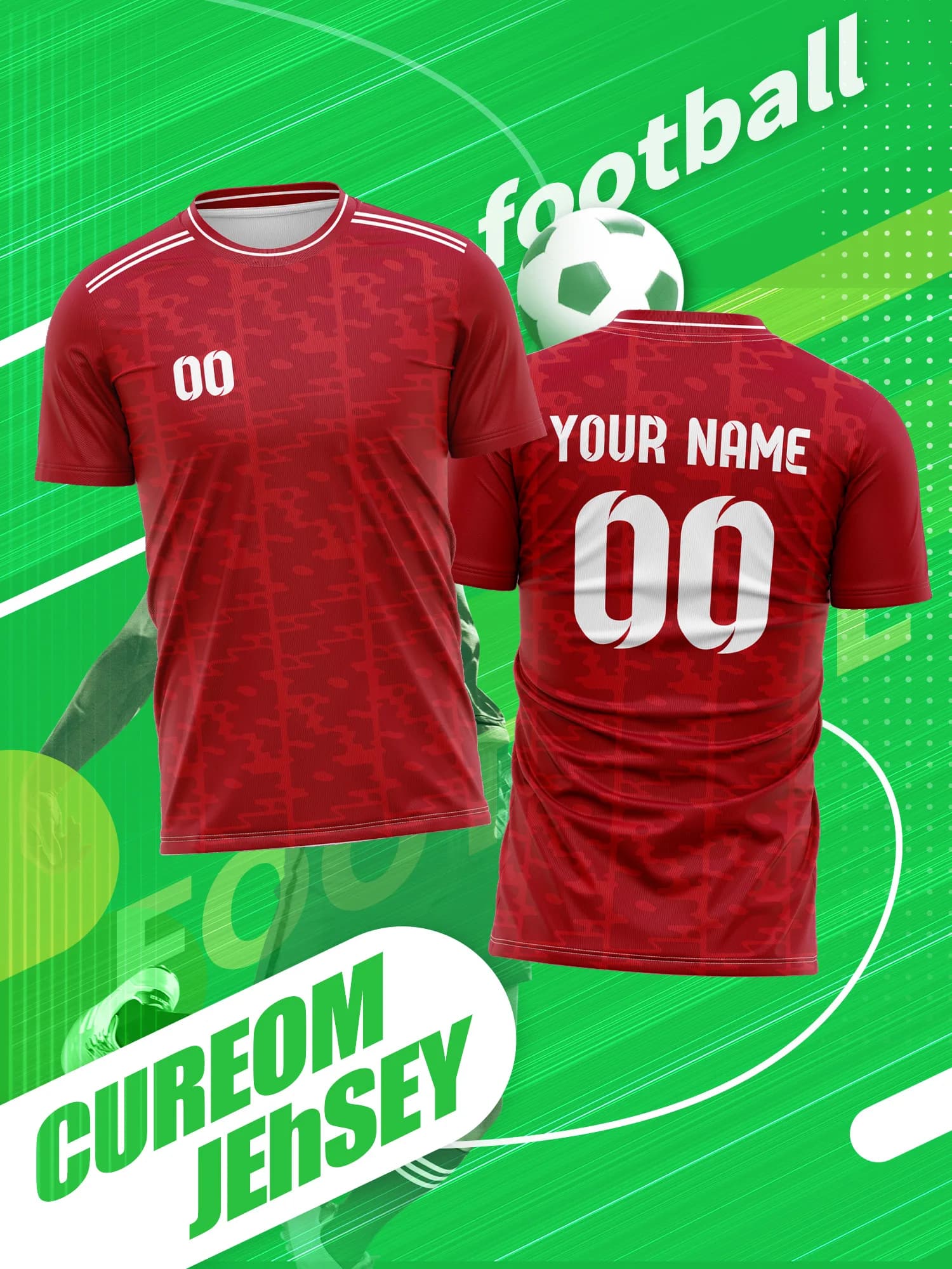 Maglia da Calcio Personalizzata con Immagine, Numero e Nome, Kit per Sport Indoor, Abbigliamento da Allenamento Antiscivolo e Resistente per Adulti