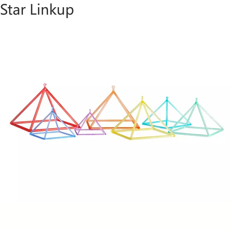 Star Linkup Gradient Colored Quartz Singing Pyramid Bowl, Professional Percussion Instrument for Chakra Alignment & Energy Purification, Delicate resonant sound to assist yoga practice
