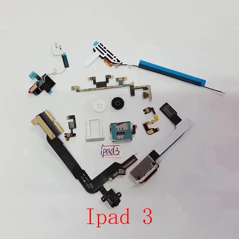 Caricatore USB Volume di Alimentazione Antenna WIFI Cavo Della Flessione Della Fotocamera Posteriore Per iPad 3 4 A1416 A1430 A1458 A1460 SIM Card Hold Mic altoparlante