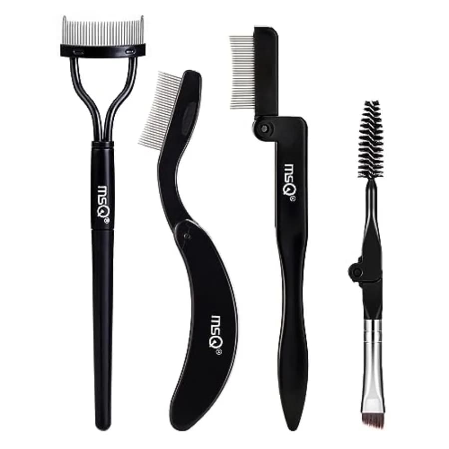 Eyebrow Brush and Comb Folding Eyelash Brush Eyelash Separator Eye Brow Comb and Spoolie Brush Professional Mascara Brushes Eye
