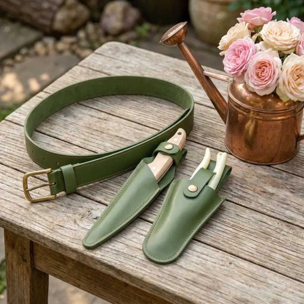 PU Leather Cutter Storage Bag Protective Cover Button Buckle Pruning Shears Pouch Belt Loop Portable Leather Pliers Cover