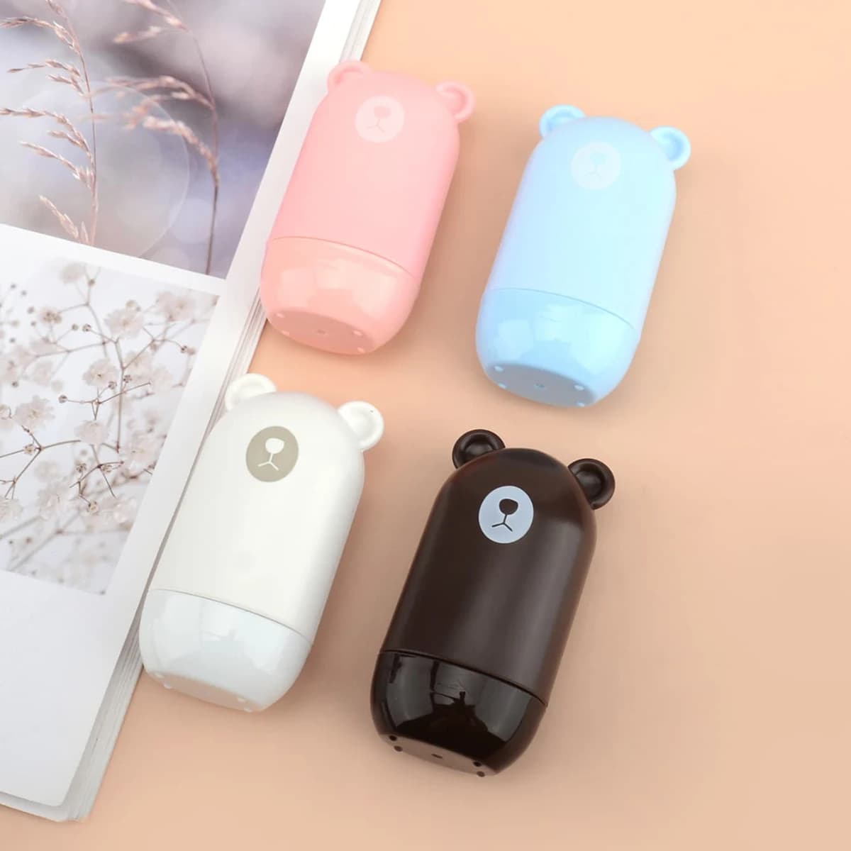 1 cute bear-shaped roller stamp, study notebook tips scratched fashion stamp, daily need for graffiti for personal privacy