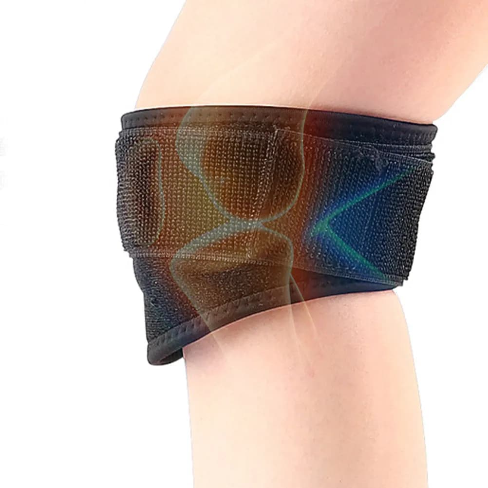 2 Pezzi Supporto per Ginocchio Regolabile Nero con Compressione della Patella, Protezione Sportiva in Tessuto Traspirante per Uso Prolungato