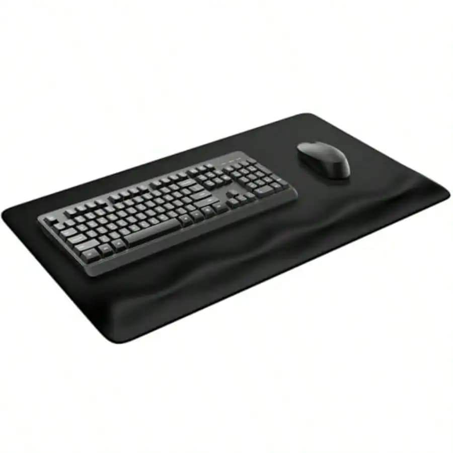 Tappetino per mouse grande con poggiapolsi integrato, tappetino da scrivania impermeabile per gaming con base antiscivolo per la digitazione