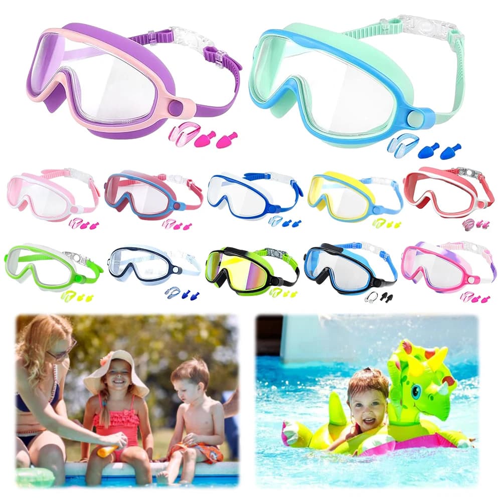 Swimming glasses for children Pool glasses without leaks with ear plugs Children's nose clip from 4 to 15 years old