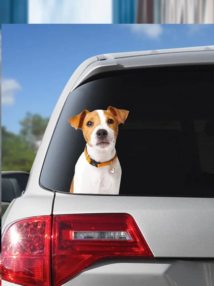 S52404# Standing Jack Russell Terrier Dog Car Sticker Personality Vinyl Decal Waterproof Car Sticker on Motorcycle Laptop