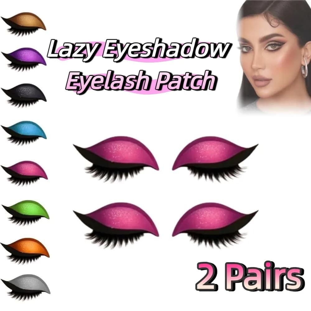 2 Paia di Patch Autoadesivi per Ombretto e Ciglia, Quick Trick 3-in-1, Fashion Eye Makeup Stickers and Easy to Use