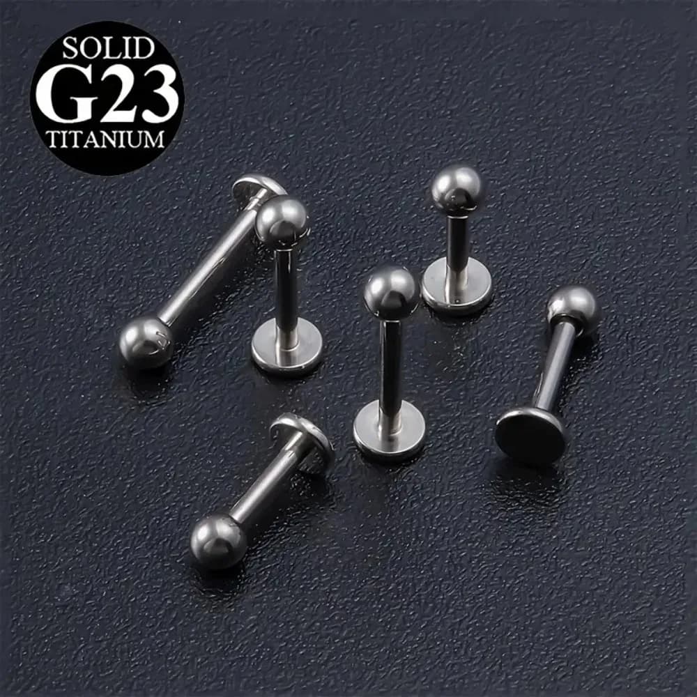 10pcs G23 Titanium Internally Threaded Labret Lip Studs Bar Monroe Helix Cartilage Tragus Earring Piercing Body Jewelry