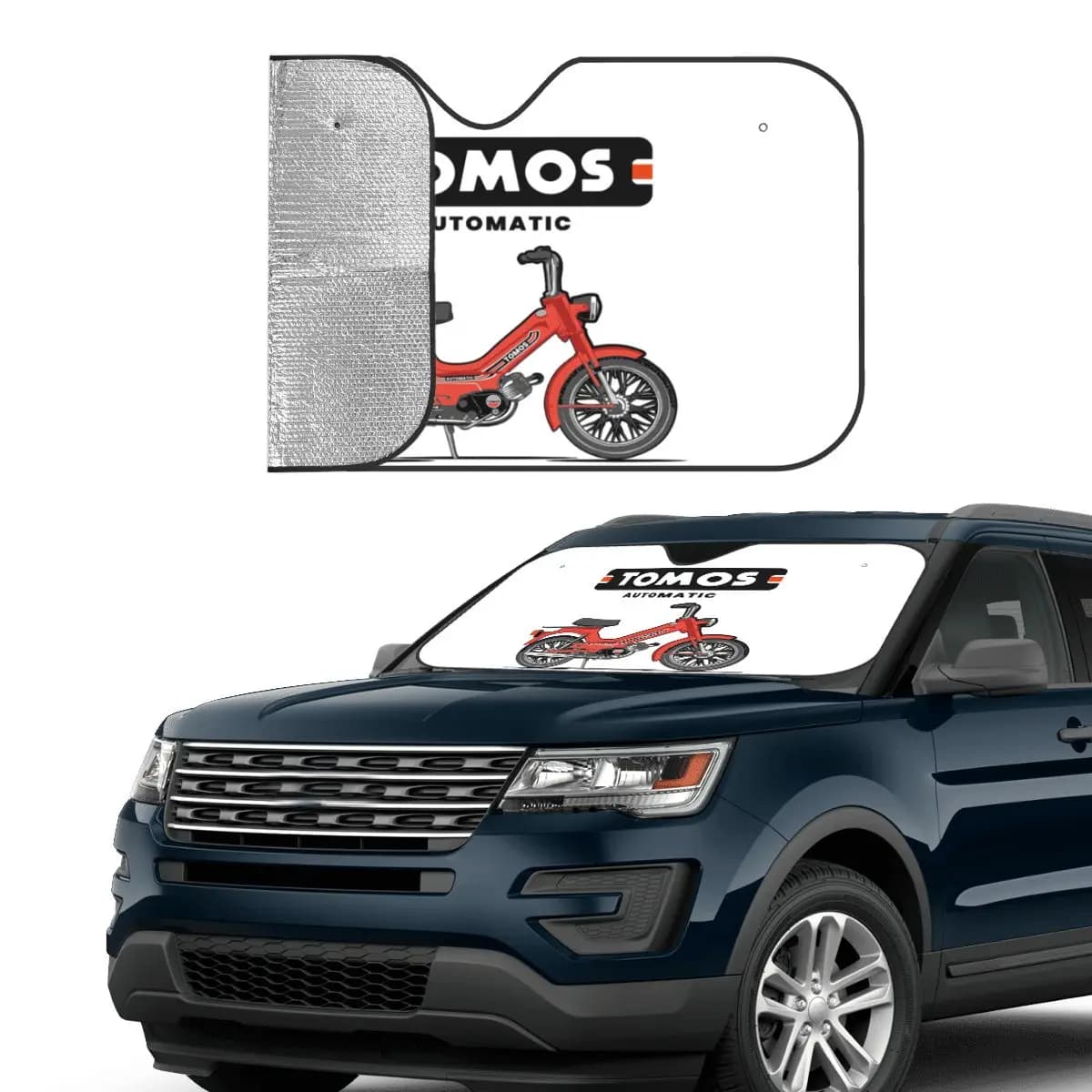 Tomos Automatic - Parabrezza parasole rosso Parabrezza anteriore per auto Finestra Parasole Accessori Coperture