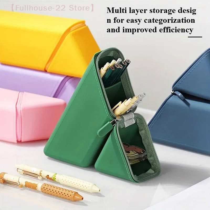 【MAX-22】1 Elegante portapenne in silicone, portapenne pieghevole, organizer per penne da ufficio e studio
