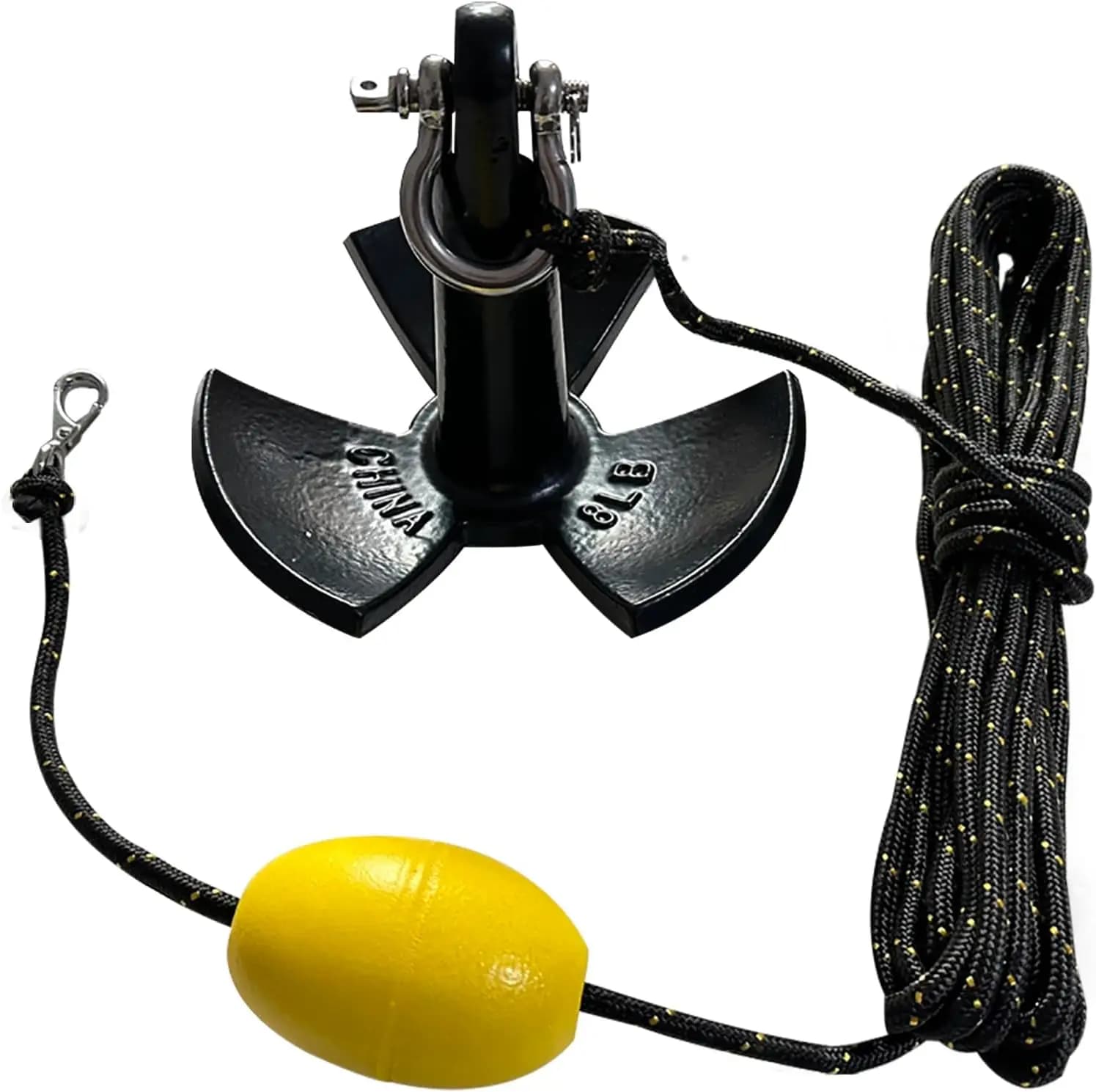 Kit Ancoraggio Marino con Corda da 9 Metri per Kayak, Canoa, Moto d'Acqua, SUP e Piccole Imbarcazioni
