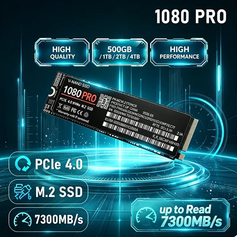 1080PRO NVMe M.2 SSD PCIe 4.0 500GB 1TB 2TB 4TB up to 7300MBs internal drive for laptop and desktop computer low power Original