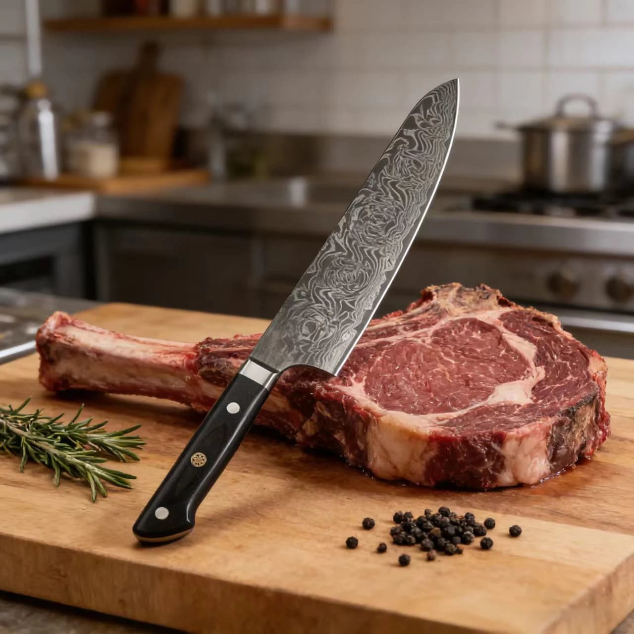 Coltello da Chef 7,5 Pollici in Acciaio Damasco a 67 Strati, Lama 10Cr15CoMov, Manico G10, per Affettare Verdure e Carne, Coltello da Cucina Artigianale