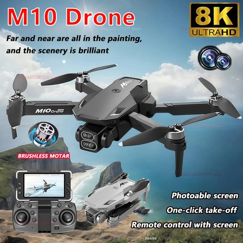 Nuovo M10 Drone Motore Brushless 8K HD Macchina Fotografica FPV di Controllo Remoto UAV Quadcopters Per Adulti Professionale Quattro Rotori Elicottero Giocattoli