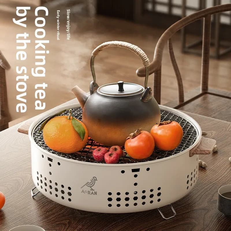 Portable Folding Camping Grill Stainless Steel Heavy Duty Thickened Wire Rack for Indoor Outdoor Barbecue and Tea Brewing