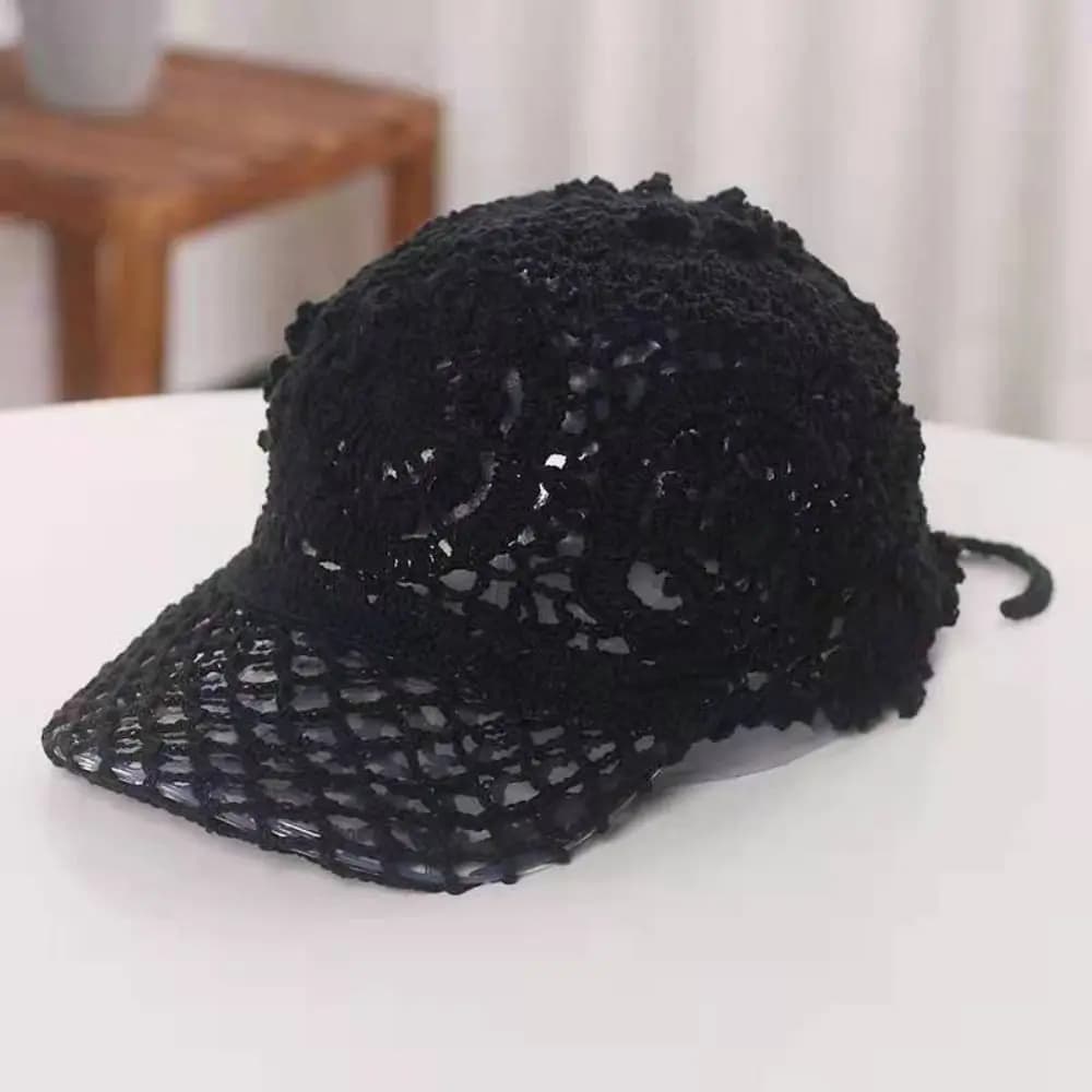 Thin Hollow Hollow Hook Flower Hat Luxury Design Floral Pattern Crochet Hollow Out Visors Casual Wear Simple Style