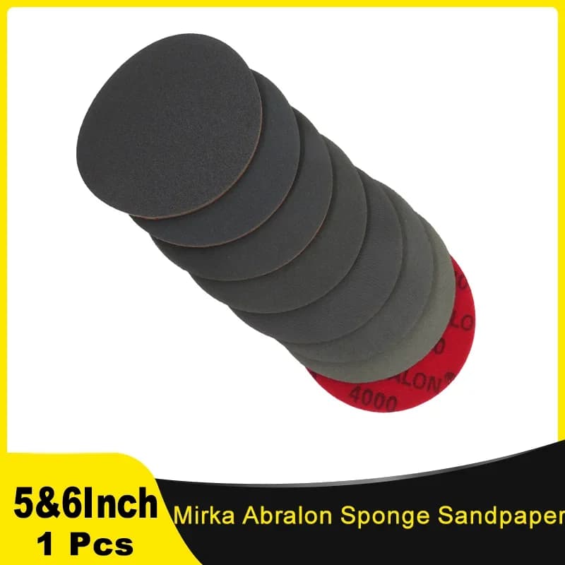 Mirka 8A-241 Abralon 5 pollici / 6 pollici Hook & Loop Spugna Abrasivi Dischi Schiuma 180 - 4000 Grana Lucidatura e Lucidatura Dischi