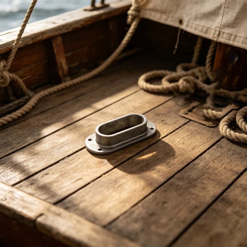Flush Mount Rope Guide Fitting 316 Stainless Steel Marine Fairlead, Deck Hawse Hole with Rounded Inner Channel H9EE