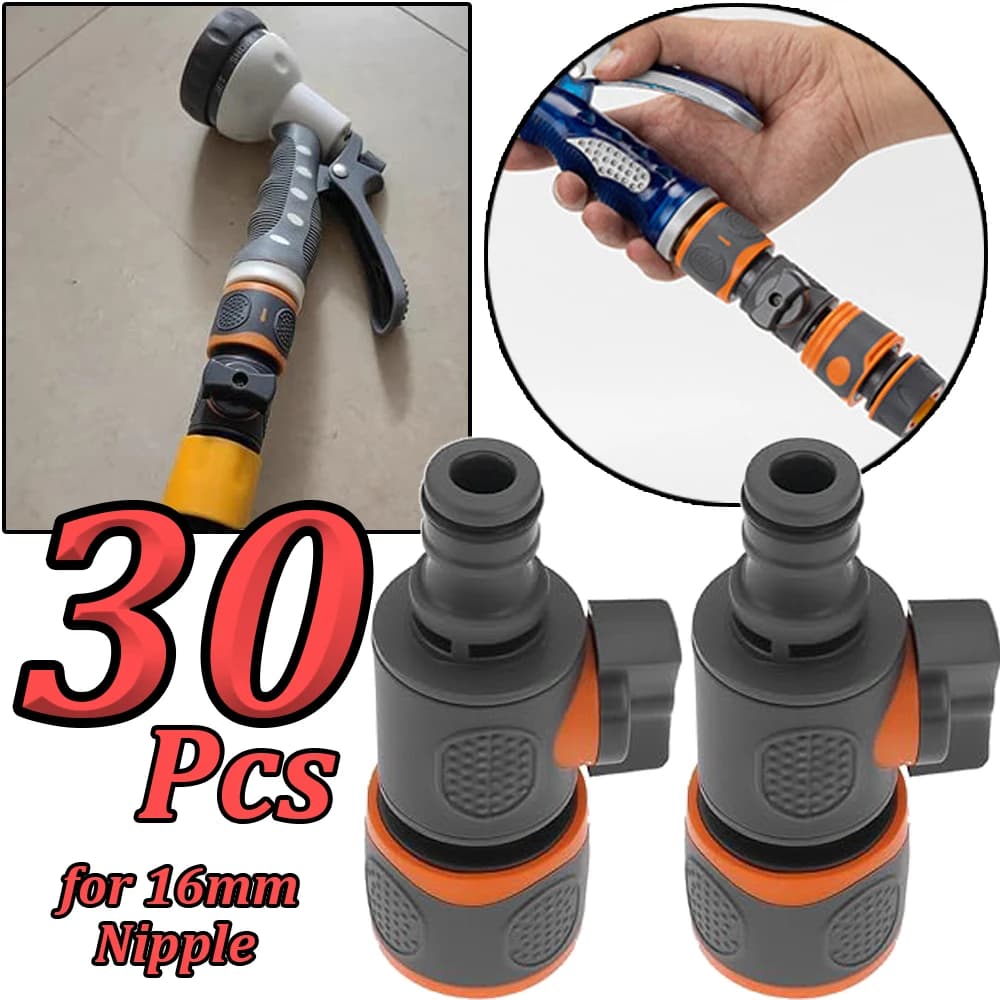 1-30 pezzi connettore rapido per tubo da giardino 16mm adattatore per acqua per tubo da giardino con giunti di riparazione per tubo di irrigazione con valvola di intercettazione
