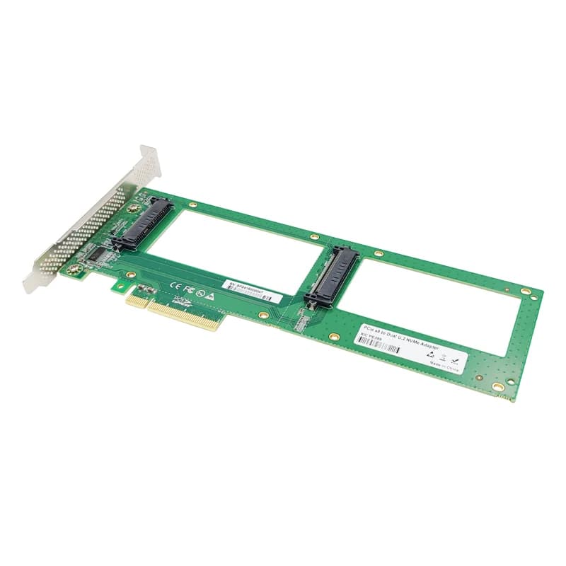 PCI Express 4.0 Gen4 X8 to 2X U.2 SFF-8639 U.2 SSD NVMe Card