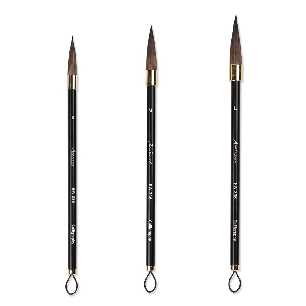Artsecret Professional Soft Calligraphy Brushes Set for Writing Watercolor Squirrel Goat Mix Hair Art Ink Painting Brush
