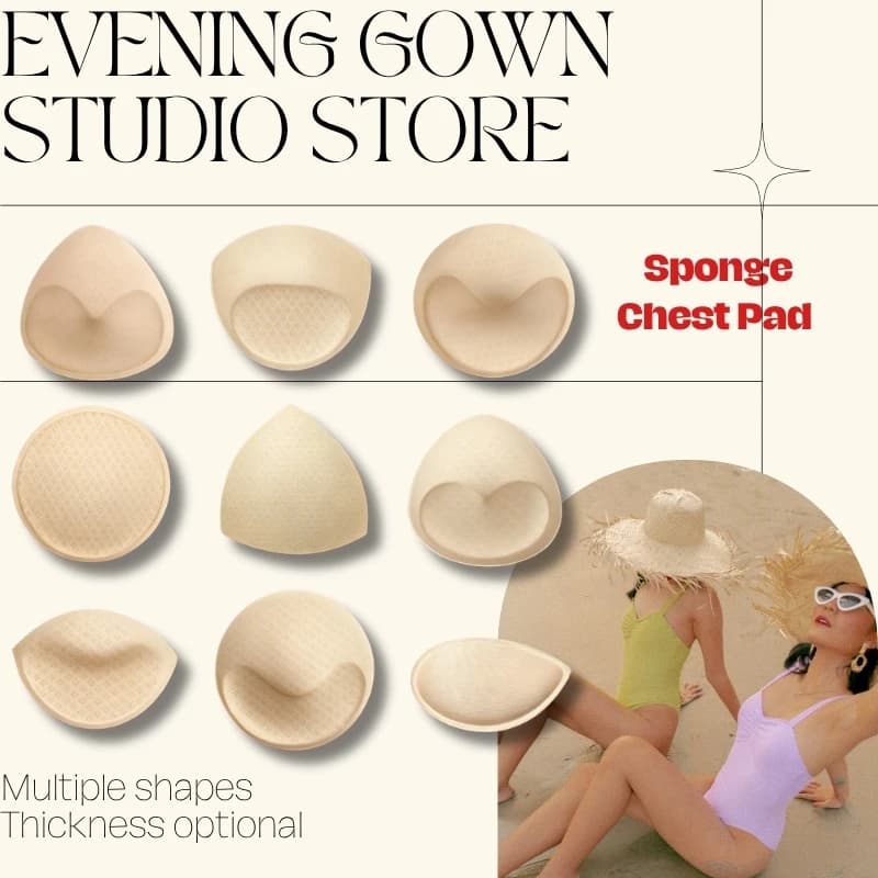Breathable Thin Sponge Chest Pad Soft Skin Friendly Sweat Absorbing Summer Dress Swimsuit Chest Cup Women Sports Cups Bra Pads