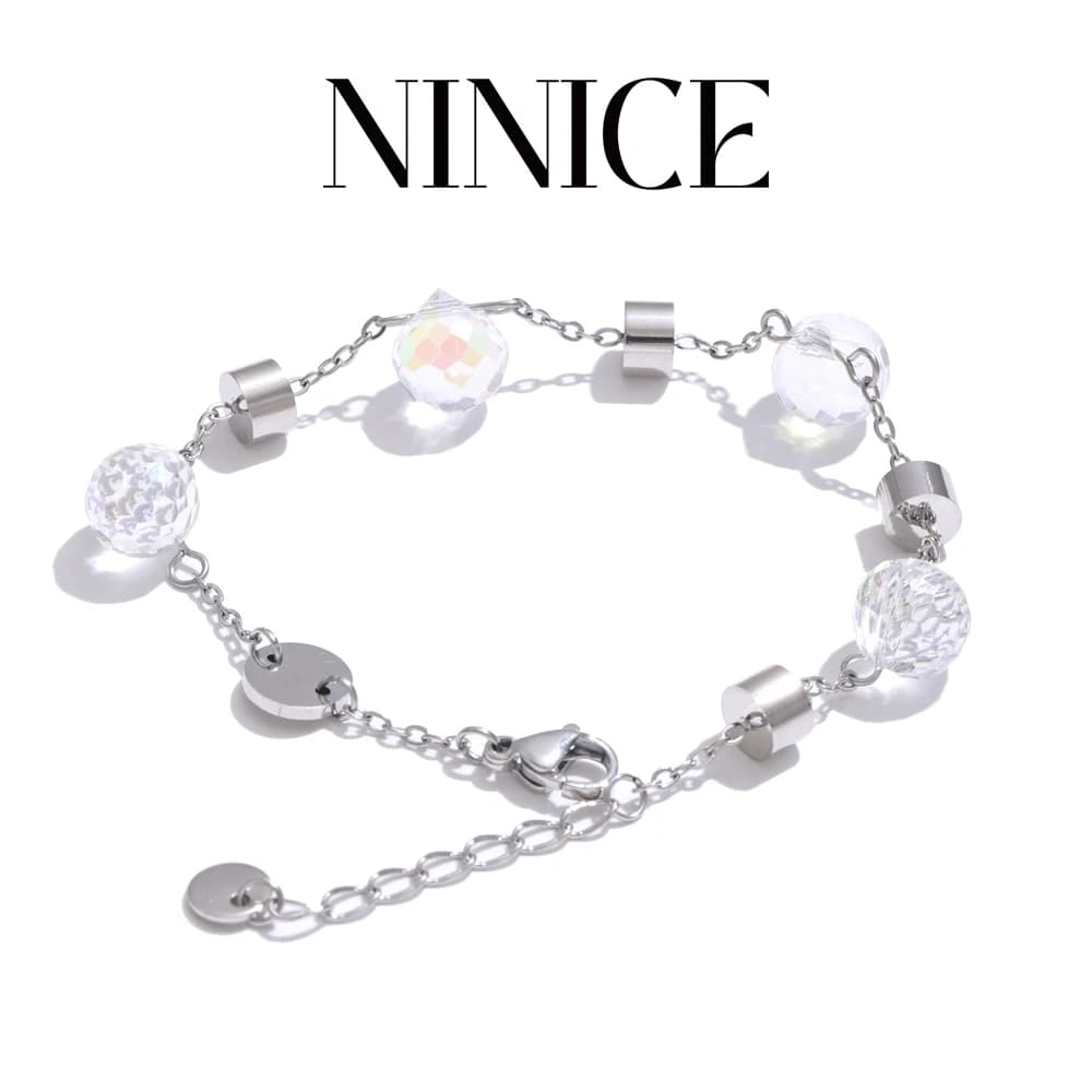 NiNice Bracelet Women's Crystal Bracelet Stainless Steel Popular High Quality Temperament Simple Fashion Jewelry Gift New Style