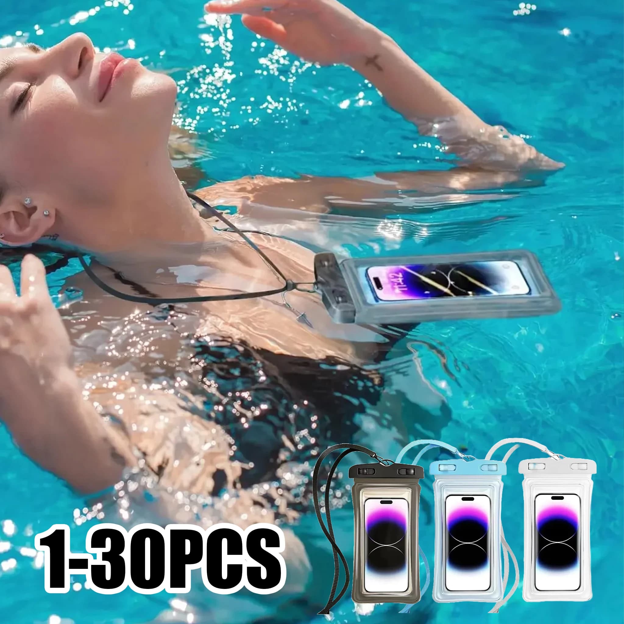 High Quality Floating Waterproof Phone Pouch 1-30PCS Universal Smartphone Bag Case for Swimming Diving