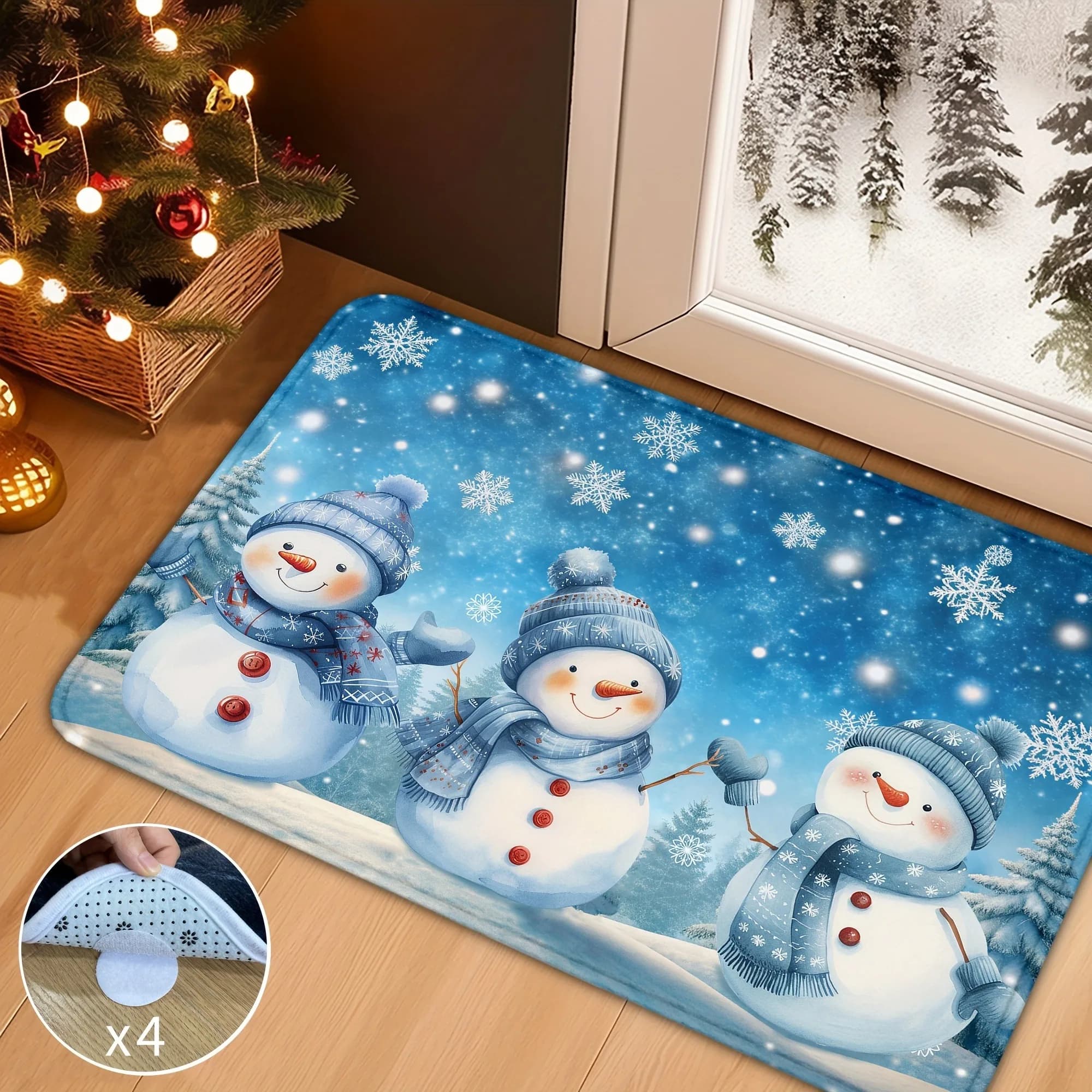 1PC Pupazzo di neve Modello Tappeti da cucina Antiscivolo Tappetini per porte di casa Design pop Tappeti da bagno Tappetino da bagno Tappeto per la casa Lavanderia Decor
