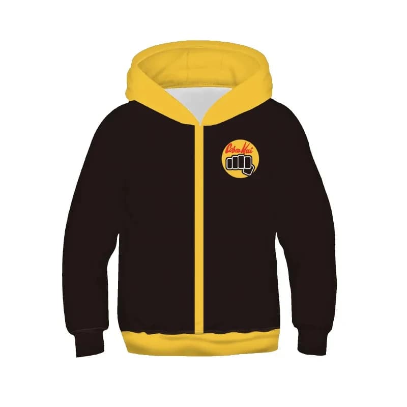 COSChildren Karate Kid Cobra Kai Cosplay Costume Fashion Polyester Hooed Pullover Hoodies for Boys Girls